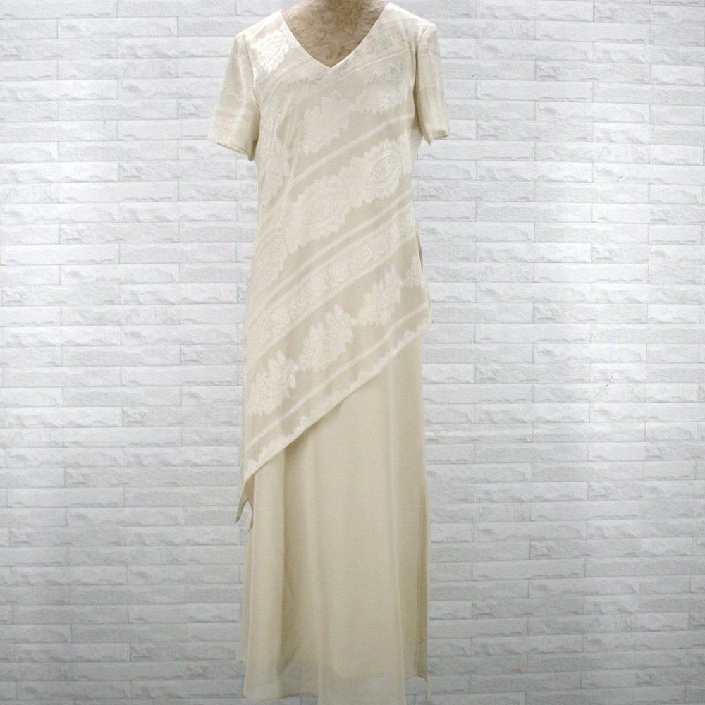 ULTRA DRESS Maxi Gown Dress Asymmetrial Mother of Bride Groom Tan Plus Size 14